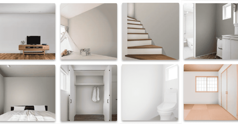 リビングや階段、寝室、クローゼット、トイレ、和室などさまざまな部屋の施工前のシンプルな内装イメージ